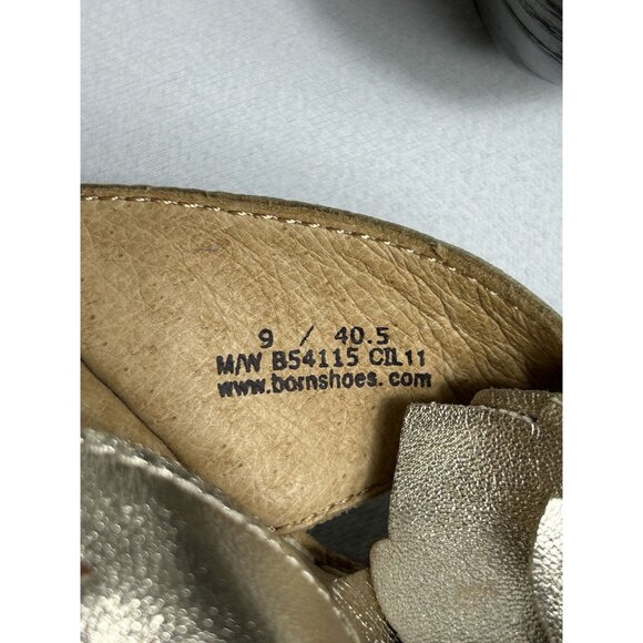 Born Radiance Floral Metallic Wedge Sandals in Gold - Sz 9 - Picture 10 of 11
